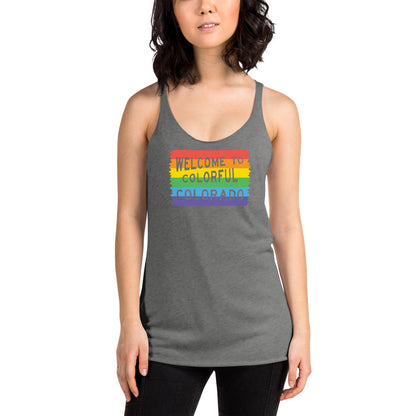 Colorful Colorado Rainbow Sign - Women's Tank Top